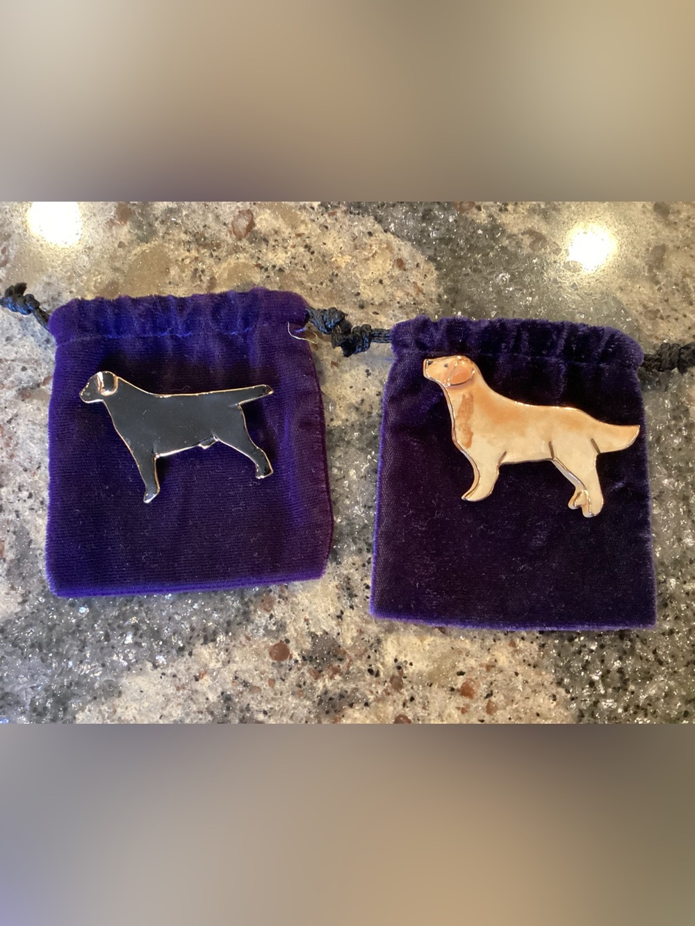 Gold and Black Labrador Dog Enamel Pins - Decorative Pet Accessories